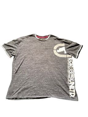 Ecko Unltd. Men's Gray Short Sleeve Crew Neck Graphic Logo T-Shirt Size 2XL